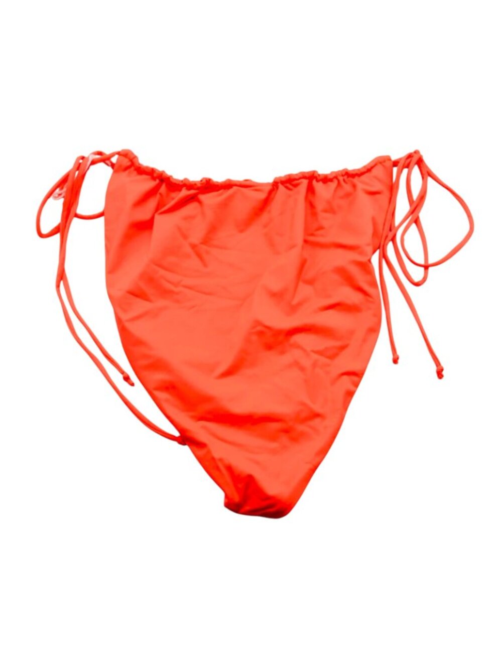 Good American Tiny Ties String Bikini Bottom Hot Coral Orange 3 US L - Picture 4 of 5